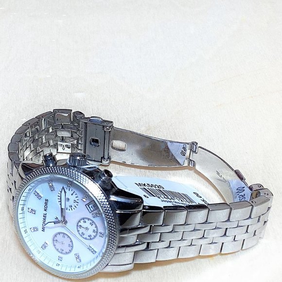 Watch, Michael Kors MK-5020 Stainless Steel Watch with Diamond Numeral Face - Picture 3 of 7